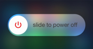 Slide to power off.